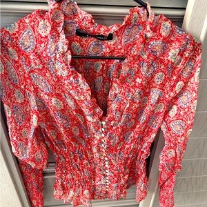 Zara floral blouse